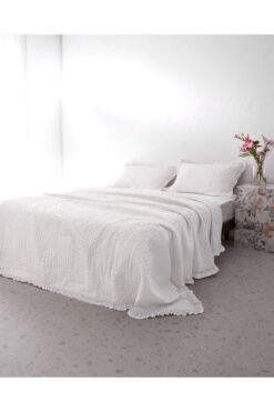 Madame Coco Medus Çift Kişilik Yatak Örtüsü - Beyaz