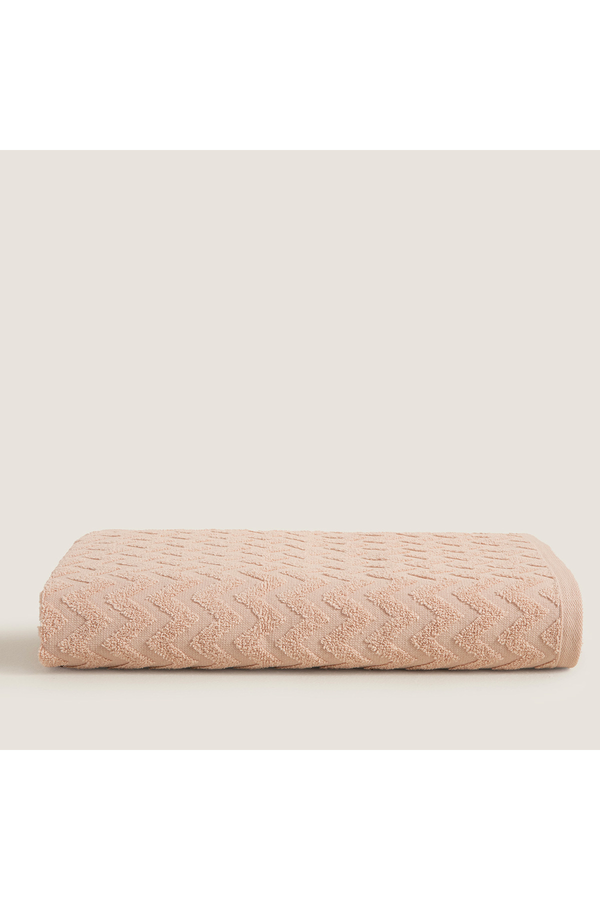 Chakra Zigzag %100 Pamuk Banyo Havlusu 70x140 cm Somon - Görsel 3