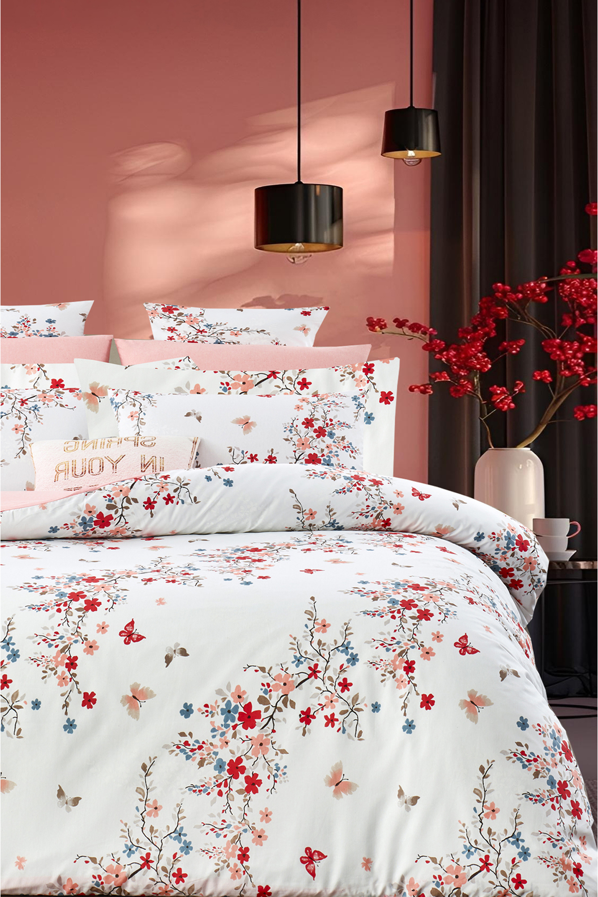 İQON Lastikli Çarşaflı Nevresim Takımı Tek Kişilik JUNGLE BEYAZ