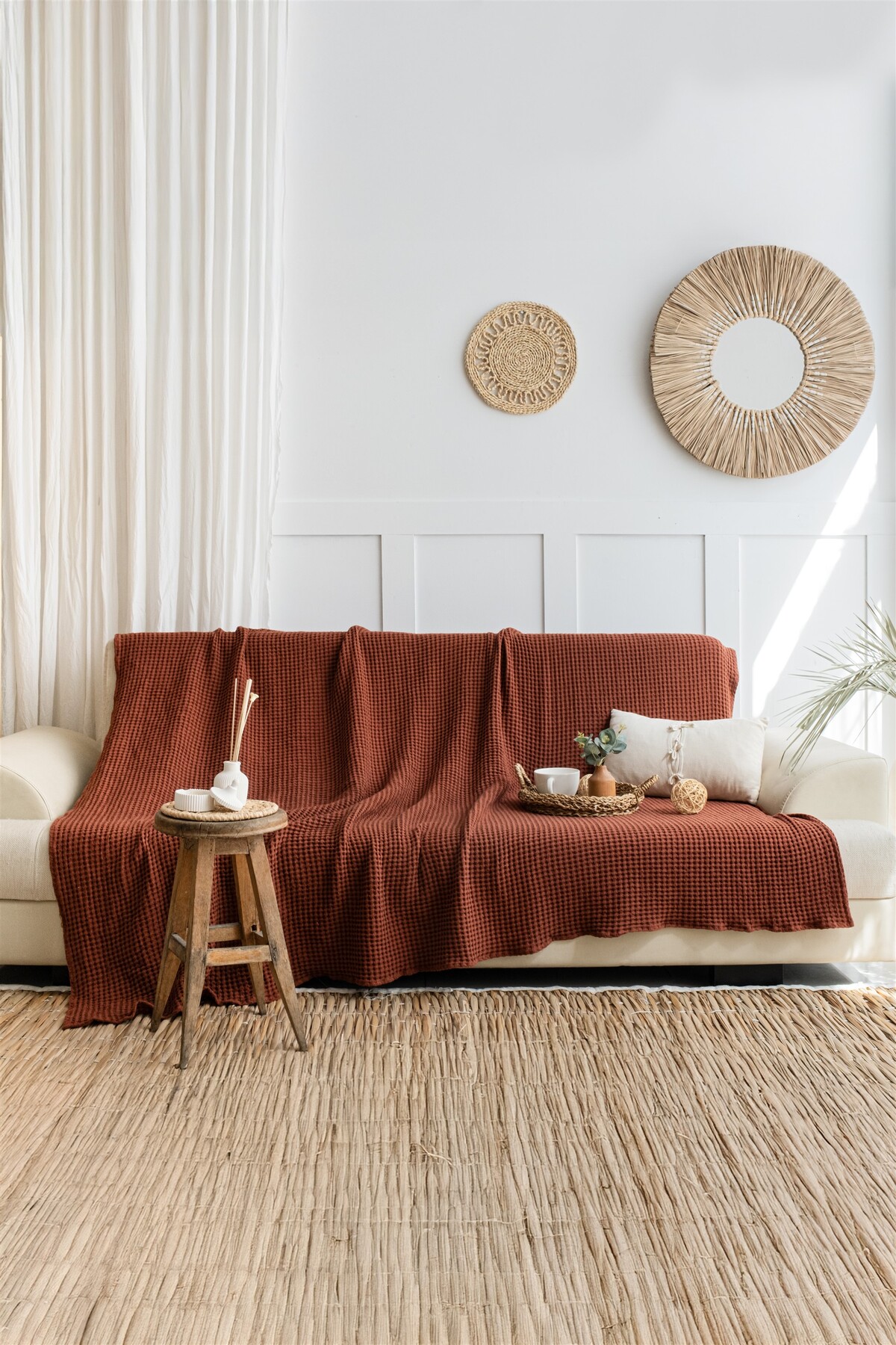 Cotanique Mine Koltuk Örtüsü 170 x 210 cm Kiremit