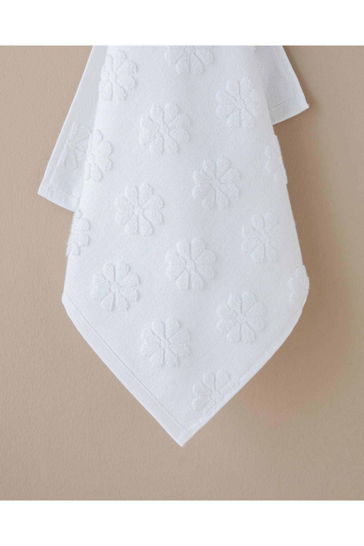 English Home Calm Daisy Pamuk Yüz Havlusu 50x80 cm Beyaz - Görsel 2