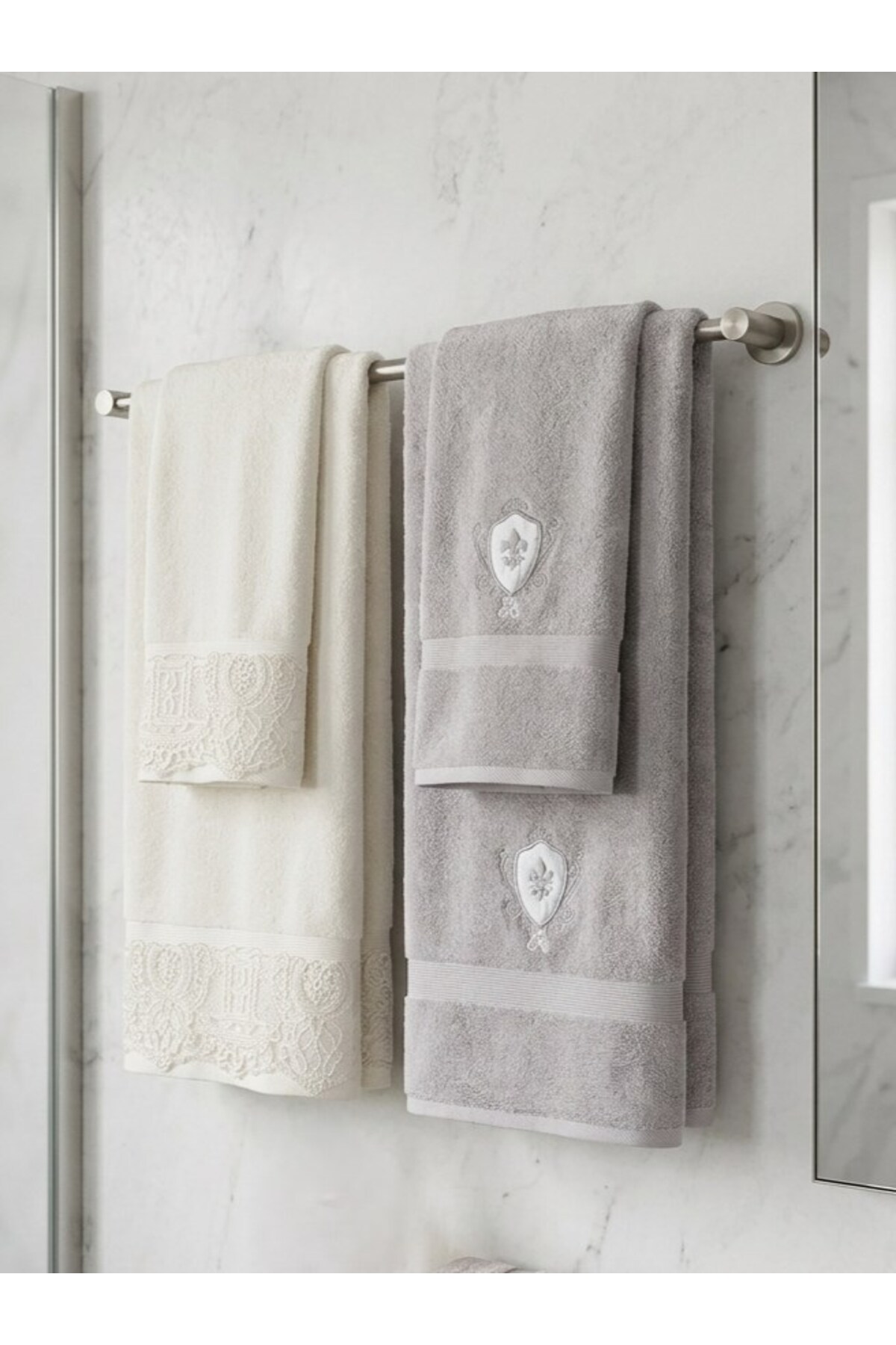 Özdilek Wedding Best Set Hamam Takımı - Krem Gri - Görsel 2