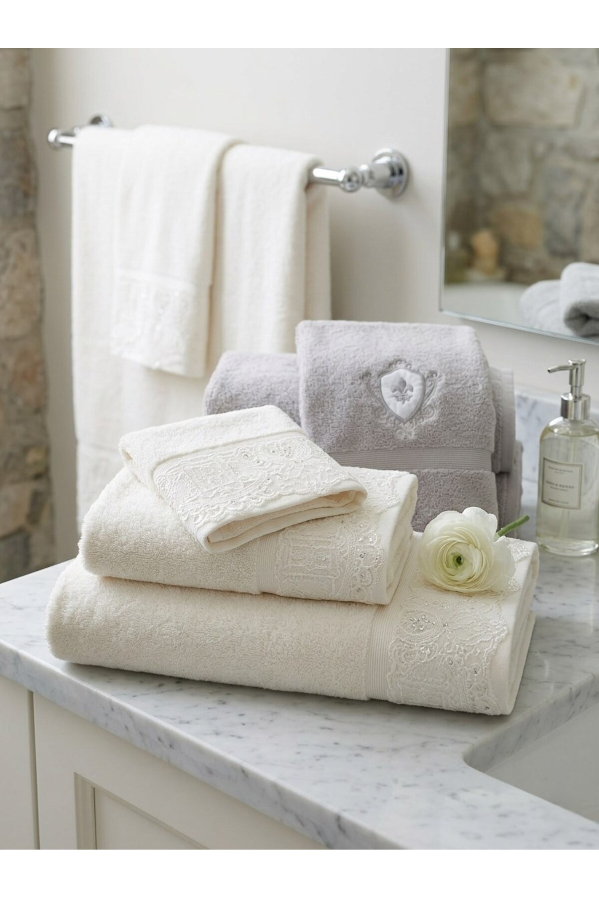 Özdilek Wedding Best Set Hamam Takımı - Krem Gri - Görsel 3