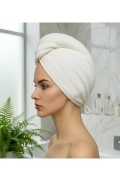 Lanugo Baby Clothes Düğmeli Lastikli Saç Havlusu Havlu Bone Saç Kurutma Bonesi Duş Bonesi