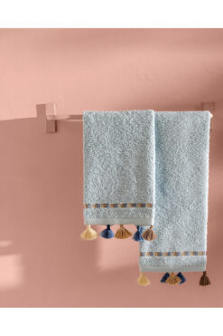 Madame Coco Gland 2'li %100 Pamuk El Havlusu - Mavi