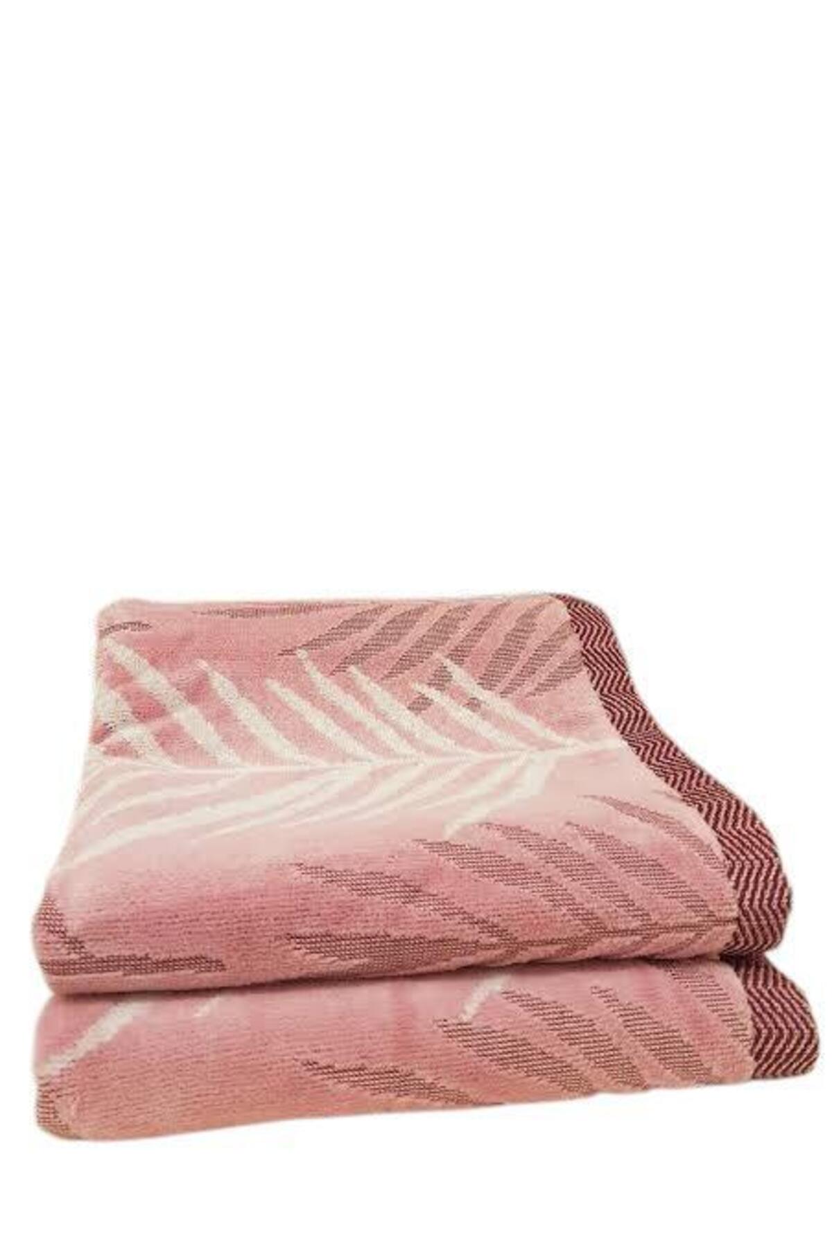 Özdilek 2 Li Yaprak Desenli Kadife El Yüz Havlusu 50 X 90