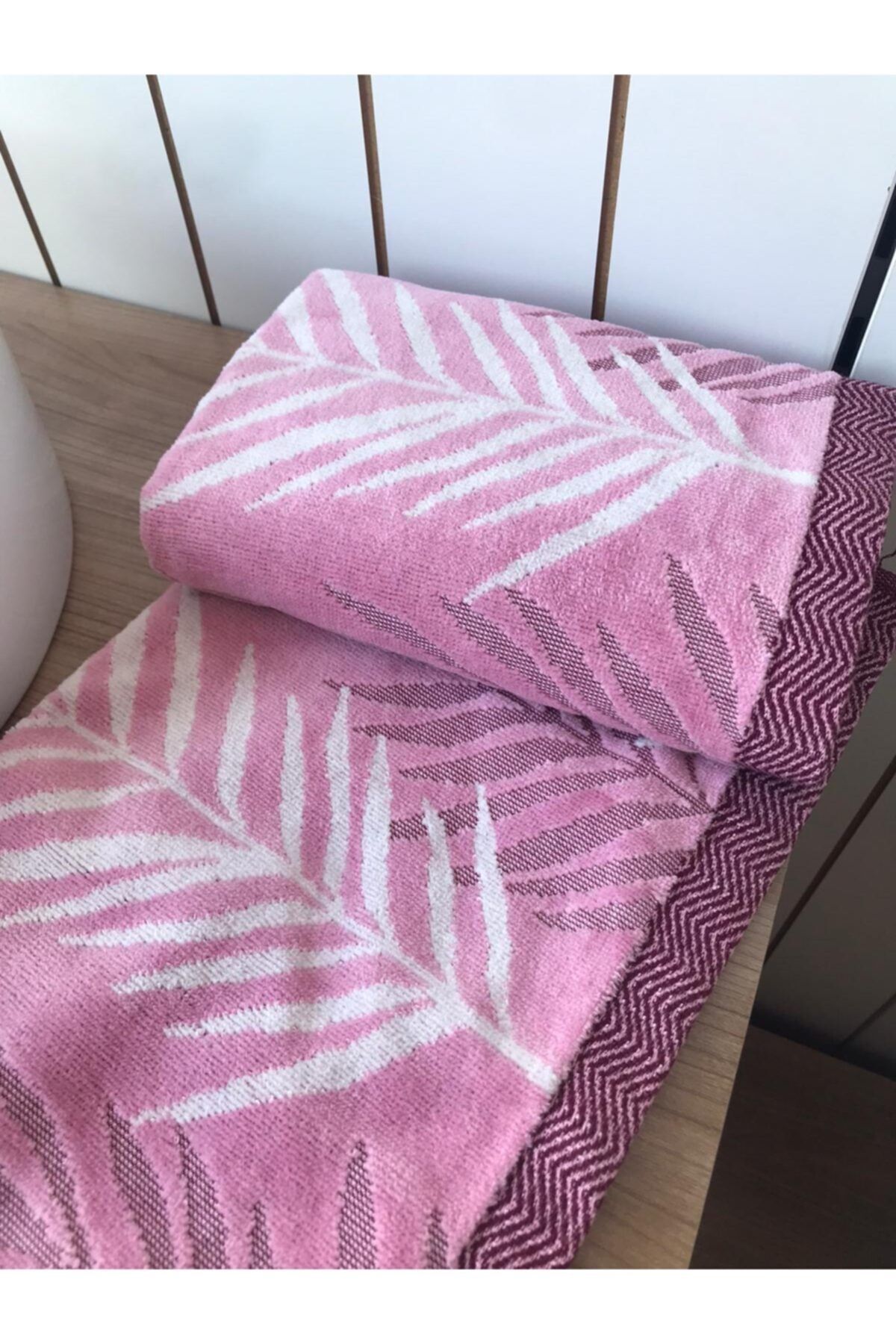 Özdilek 2 Li Yaprak Desenli Kadife El Yüz Havlusu 50 X 90 - Görsel 2