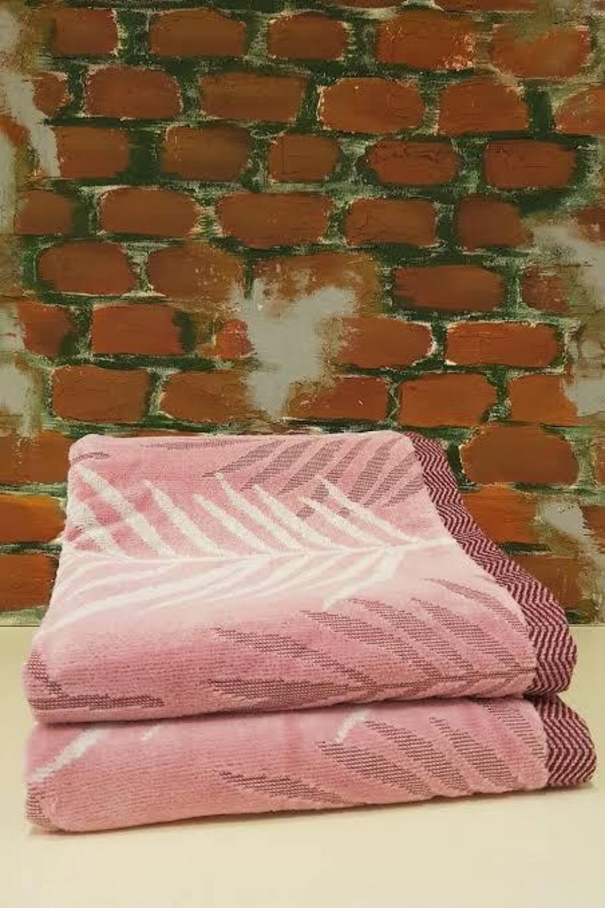 Özdilek 2 Li Yaprak Desenli Kadife El Yüz Havlusu 50 X 90 - Görsel 3