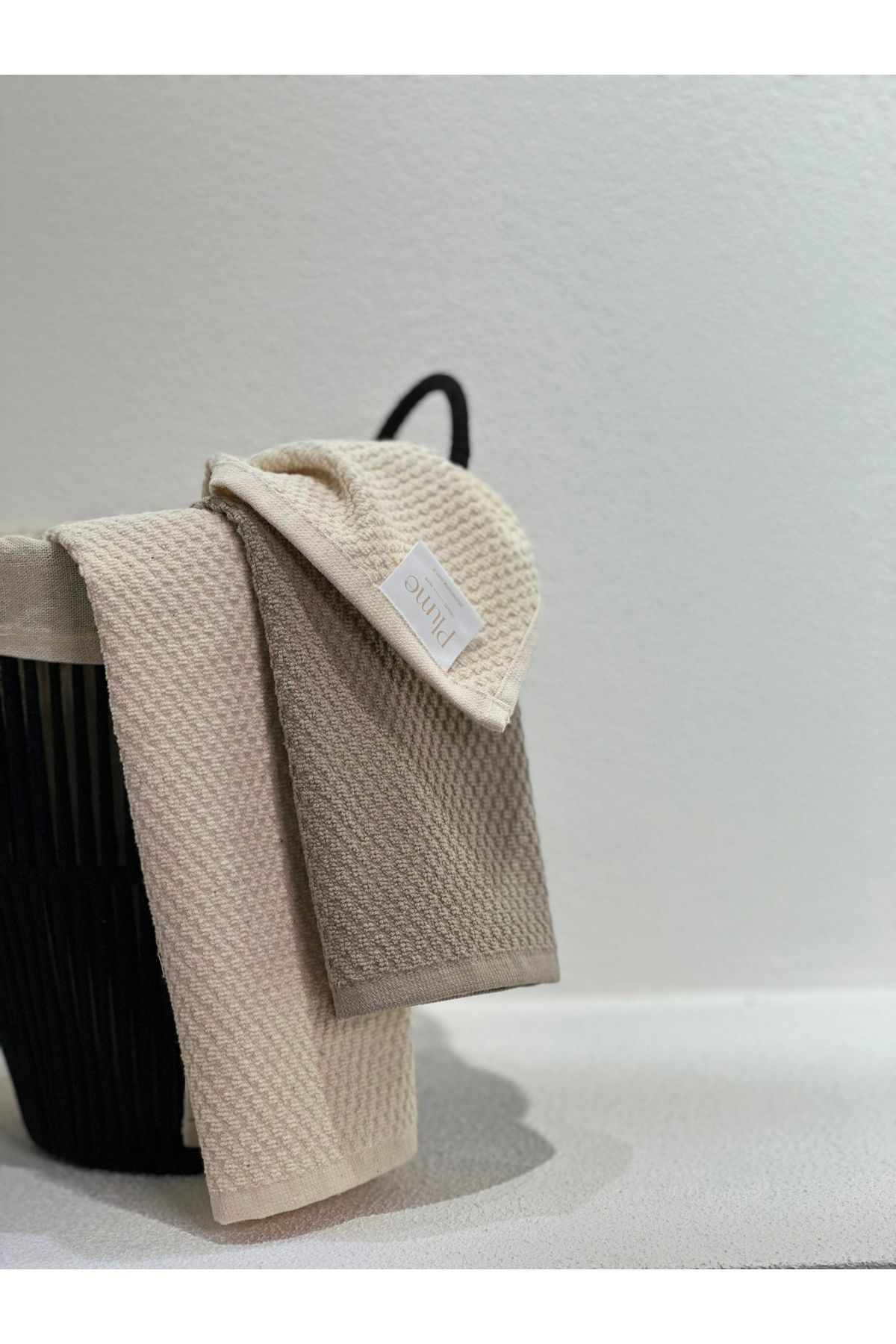 Plume Ceramic Home %100 Pamuk 2'li Taş Gri El Havlusu Seti – 30x50 Cm Çeyizlik, Misafir, Mutfak, Hediyelik - Görsel 2