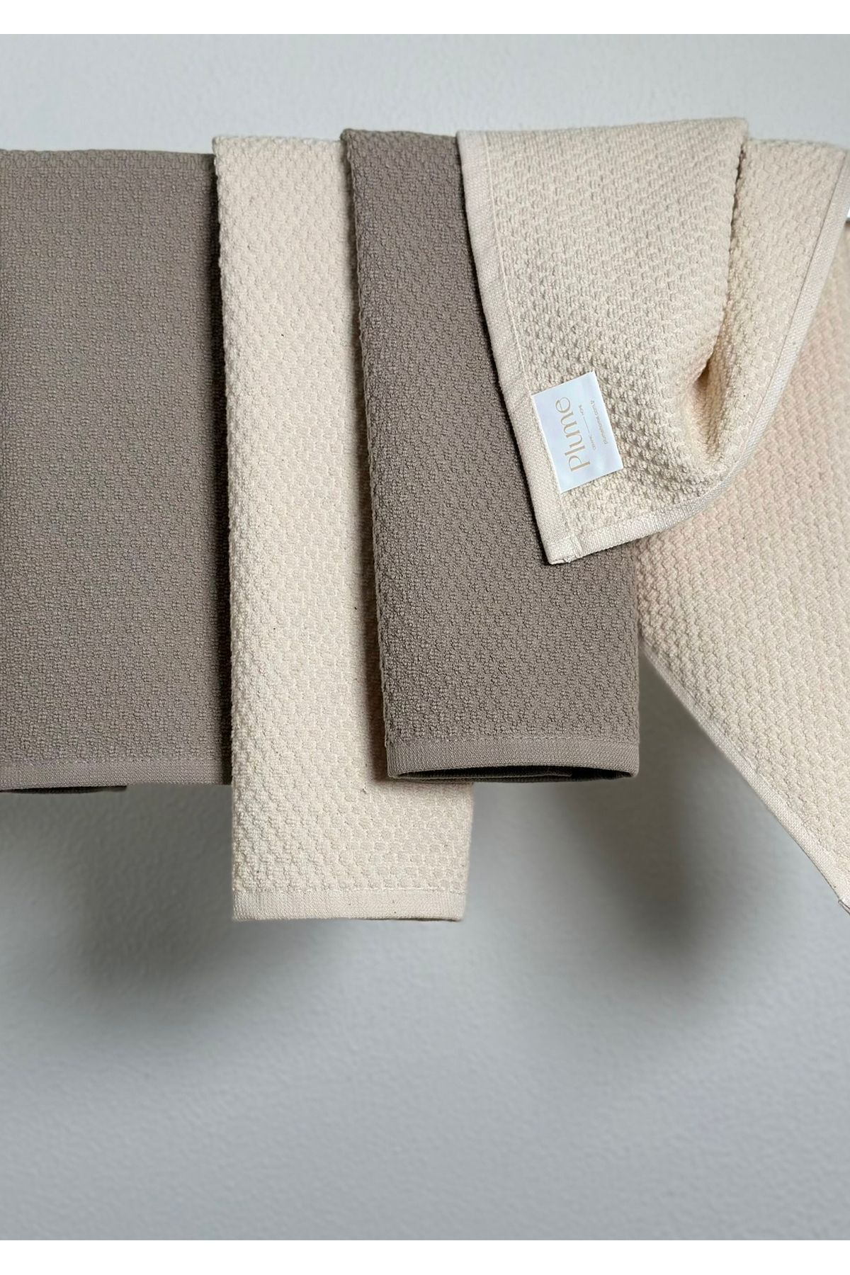 Plume Ceramic Home %100 Pamuk 2'li Taş Gri El Havlusu Seti – 30x50 Cm Çeyizlik, Misafir, Mutfak, Hediyelik - Görsel 3