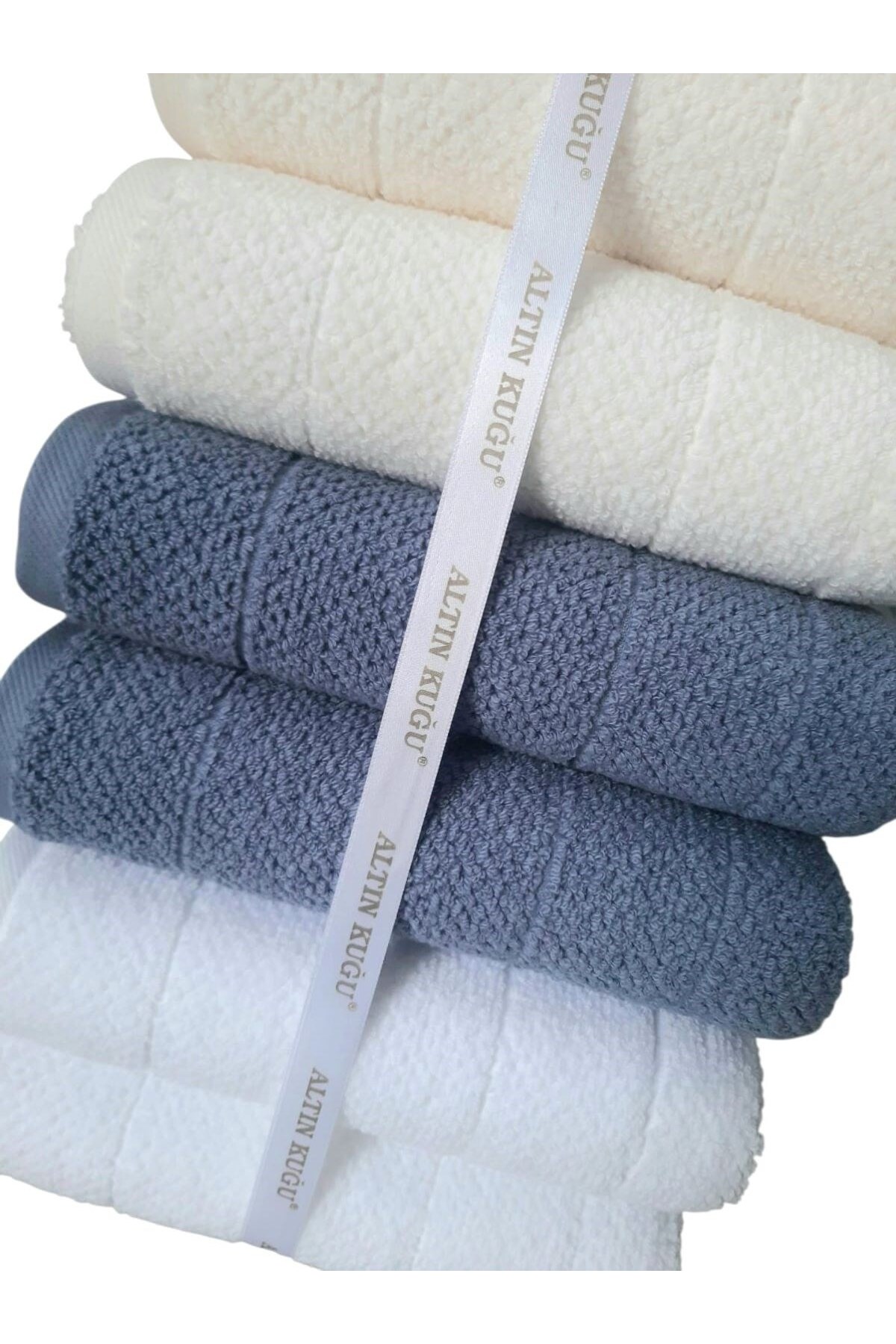 Özdilek Douce Havlu 6 Adet- Krem İndigo Beyaz - Görsel 2