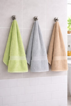 Cotton 3'lü %100 Pamuklu Havlu Seti Çavuş Bordür 50x90 El ve Yüz Havlusu