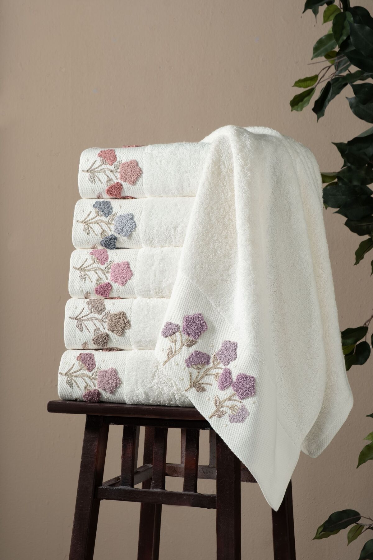 Fiesta Tekstil 50x90 Angelina Süzene Bambu 6'lı Havlu