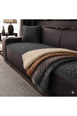 vivamia Kaymaz Taban Kapitone Koltuk örtüsü 70 x 190 FÜME