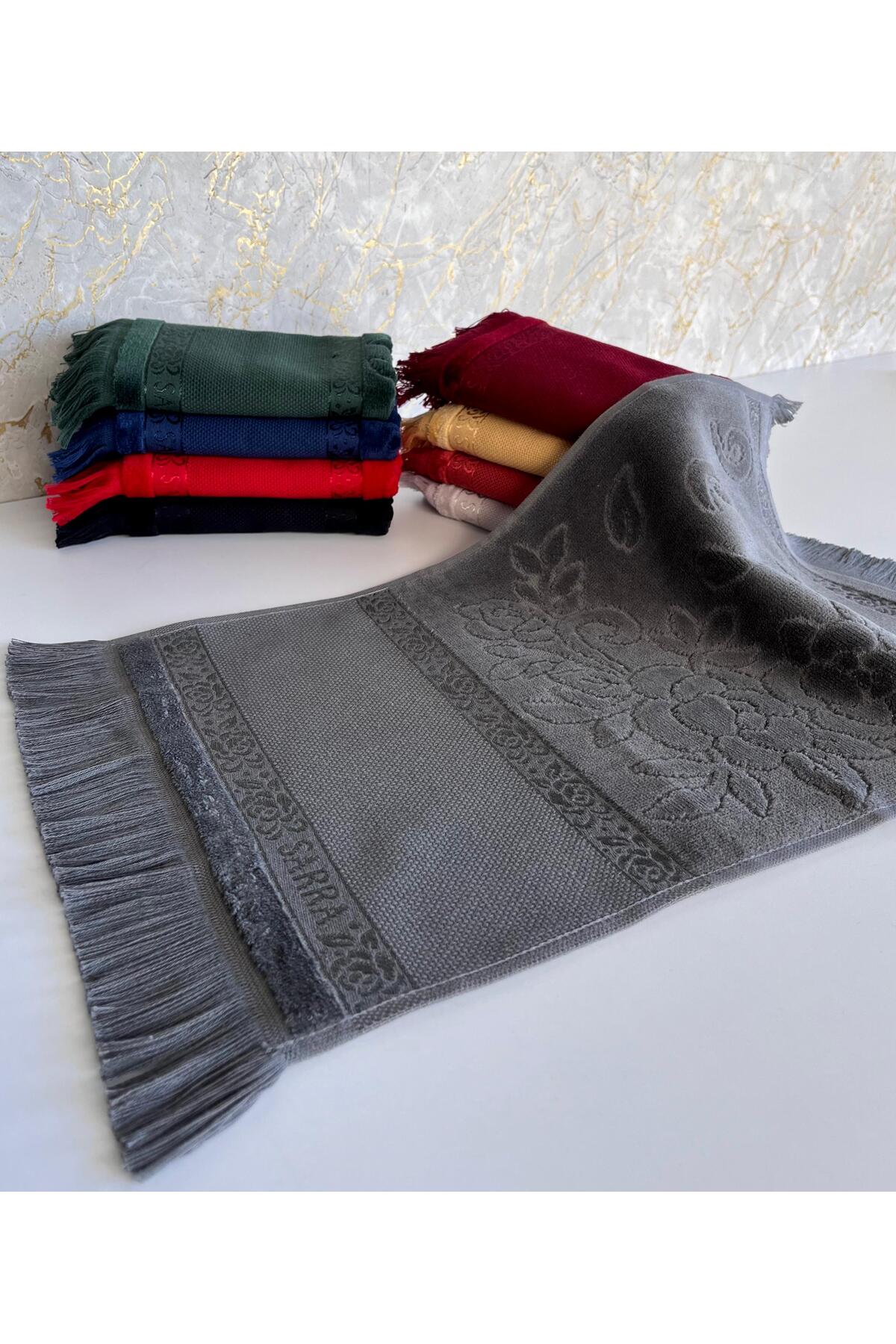 sarra 50x90 Sarra Saçaklı Koyu Etamin Havlu - Zümrüt Yeşil - Görsel 2