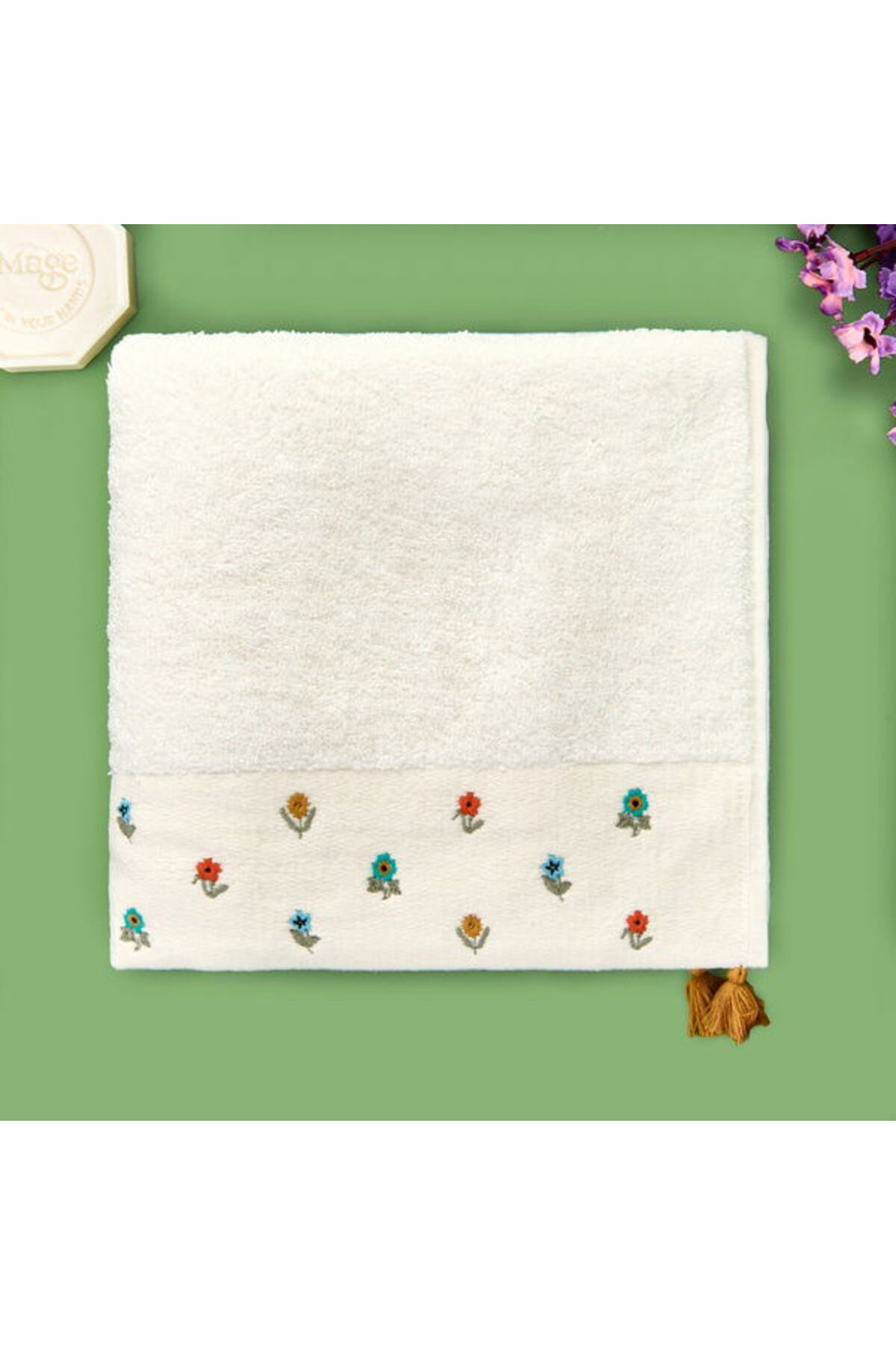 Evidea Soft Erbo Yüz Havlusu - Ekru - 50x90 cm