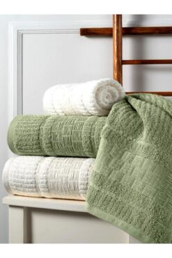 Fiesta Home Kutulu Hamam Seti %100 Pamuk 2 Adet 50x90 + 2 Adet 90x150 Havlu Seti – Premium Yumuşak ve Emici