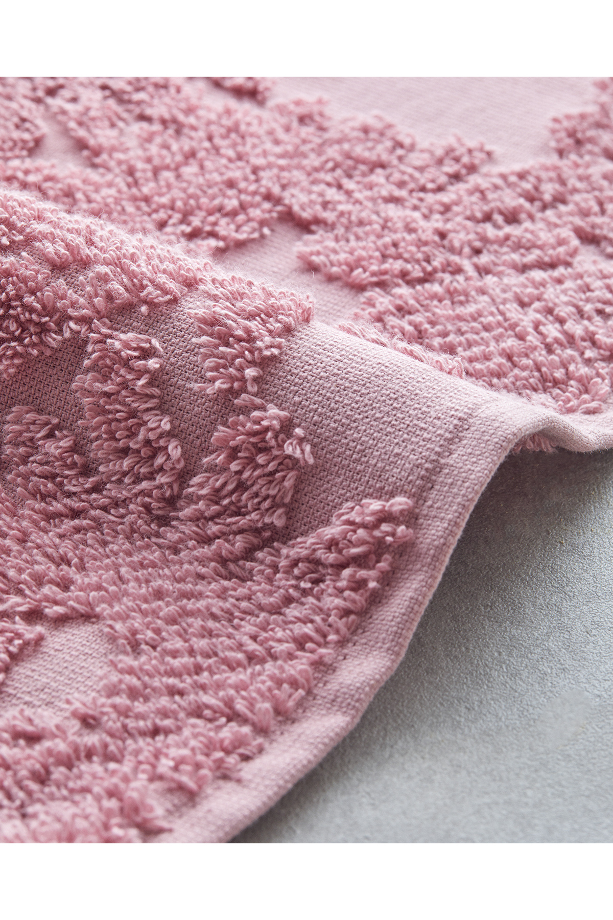 English Home Flower Touch Pamuklu Jakarlı Yüz Havlusu 50x80 cm Pembe - Görsel 2