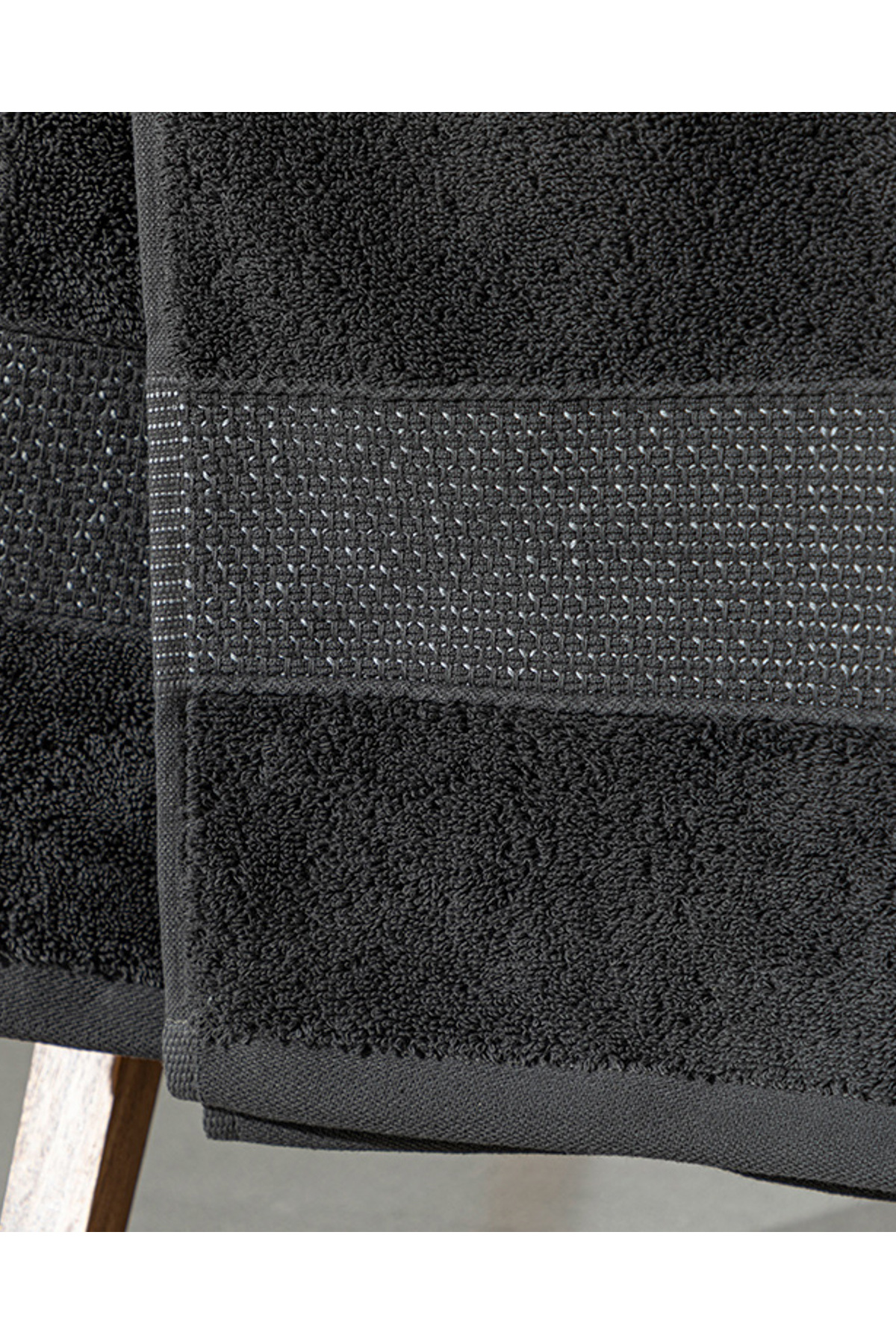 English Home Deluxe Pamuklu Low Twist Banyo Havlusu Antrasit - Görsel 2