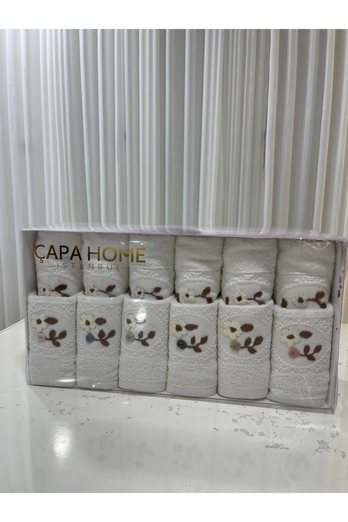 Çapa Home Beyaz Analı Kızlı 50x90 %100 Pamuk 12’li Havlu Seti