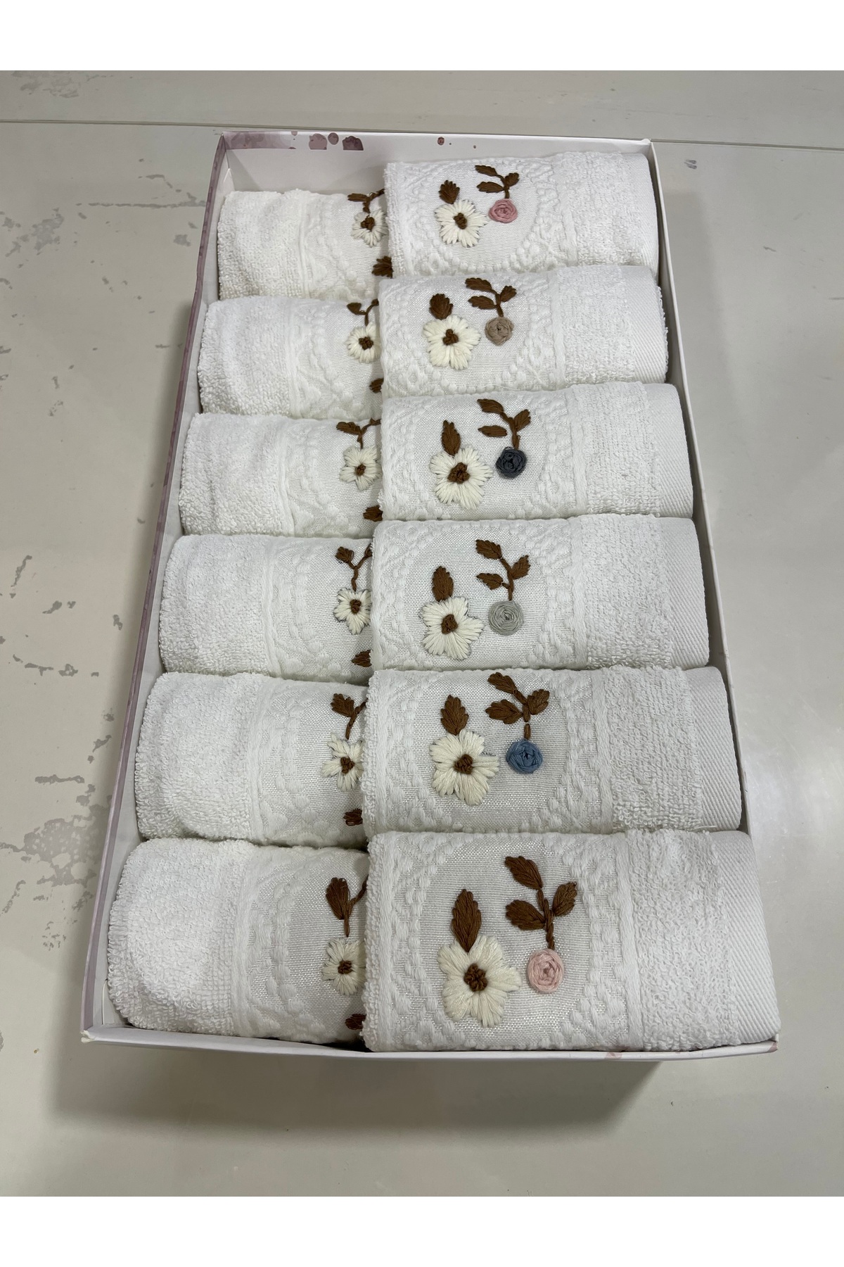 Çapa Home Beyaz Analı Kızlı 50x90 %100 Pamuk 12’li Havlu Seti - Görsel 2