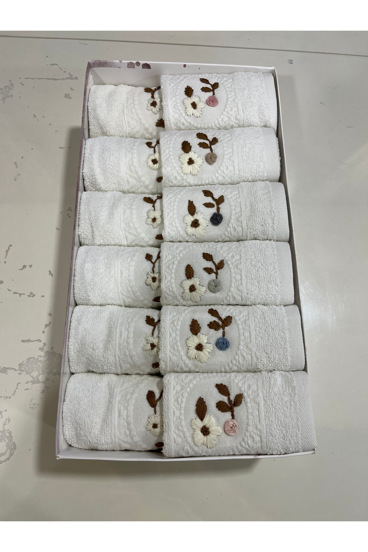 Çapa Home Beyaz Analı Kızlı 50x90 %100 Pamuk 12’li Havlu Seti - Görsel 3