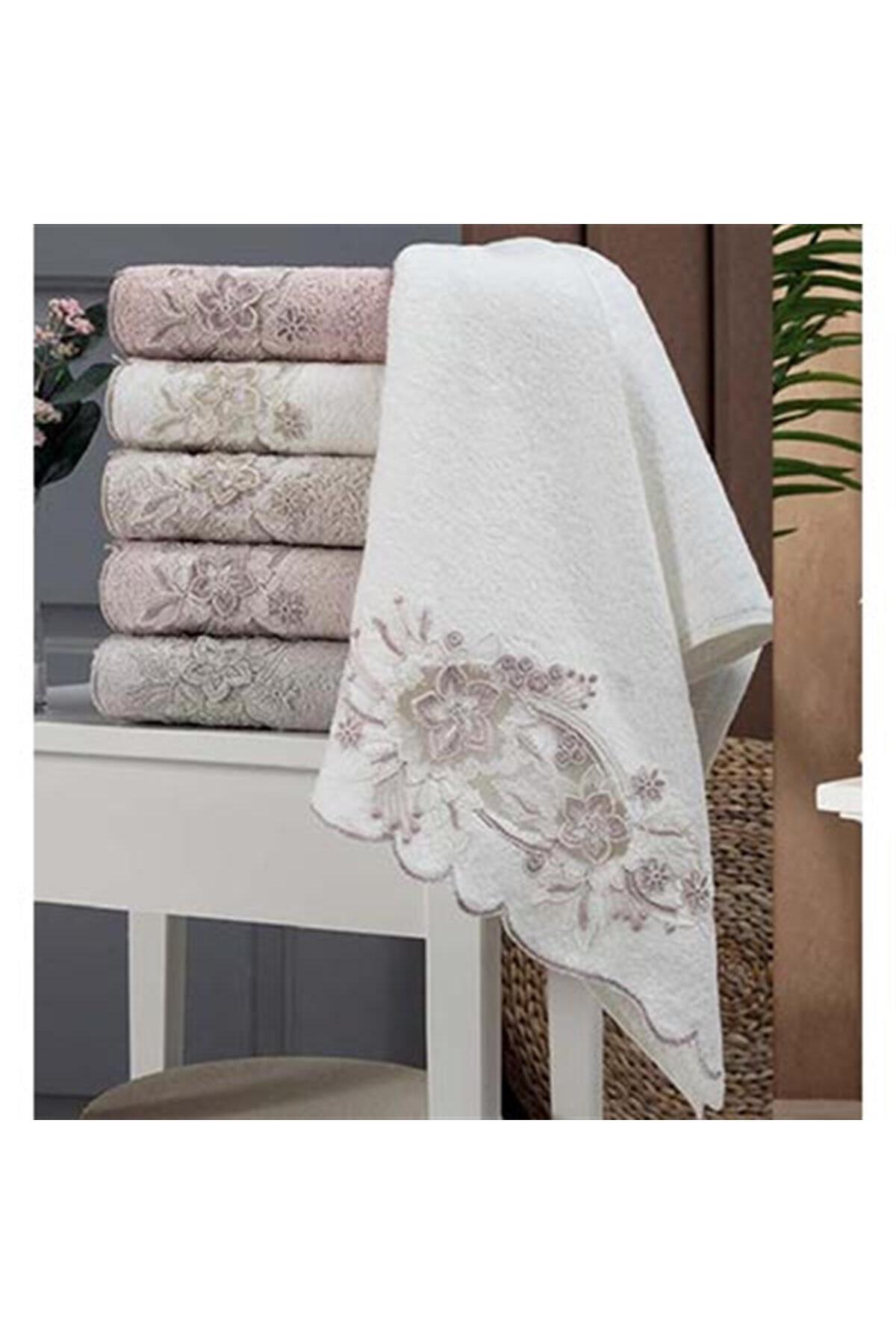 Pupilla Collection Pupilla Bambo Güpürlü 6'lı Paket El-yüz Havlu 50*90 Vanetta 1069