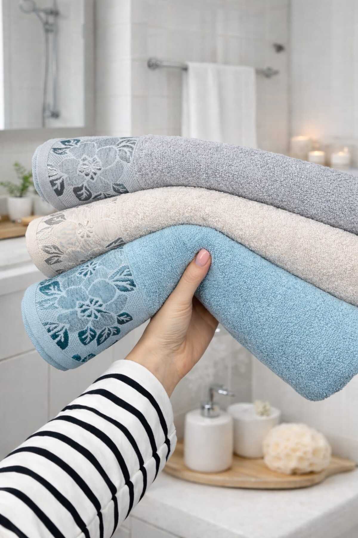 Mela Home Mine 50*90 cm 6'lı El ve Yüz Havlu Seti- Çeyizlik- Hediyelik - Mutfak %100 Pamuklu - Görsel 3