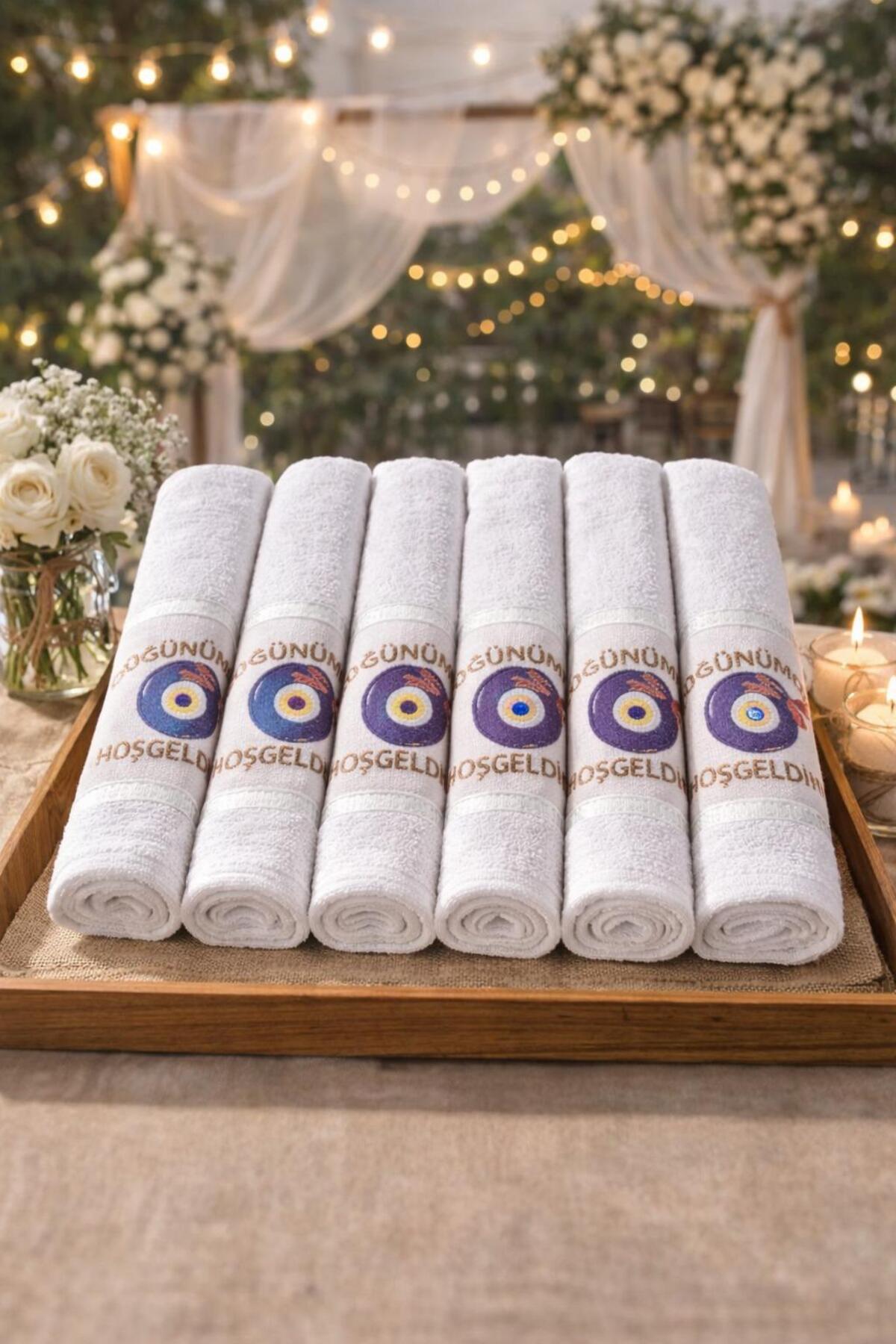 Bikaya Home Saçaksız Düğün Havlusu 40x70 cm | 1100 gr | 12’li Ekonomik Set | Gelin Arabası Süsleme & Dağıtmalık - Görsel 2