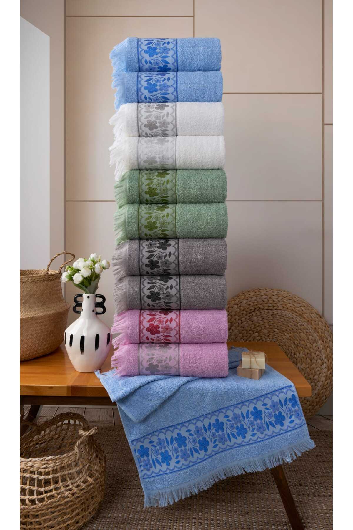 TİTANEV DAİSY 10'lu El&Yüz Havlu Seti