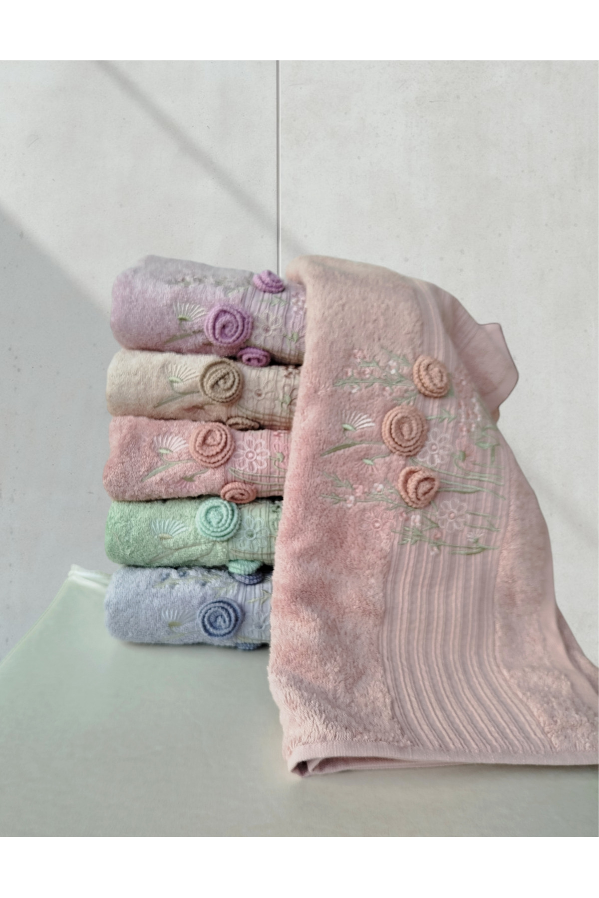 Fiesta Elegance Serisi Bambu Renkli El işi 6 adet 50x90 cm - Görsel 2