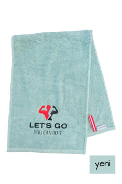 denizlicotton Nakışlı Sporcu Havlusu Pamuklu, Anti bakteriyel, Ter Emici Fitness Plates Boks Tenis Spor Havlusu