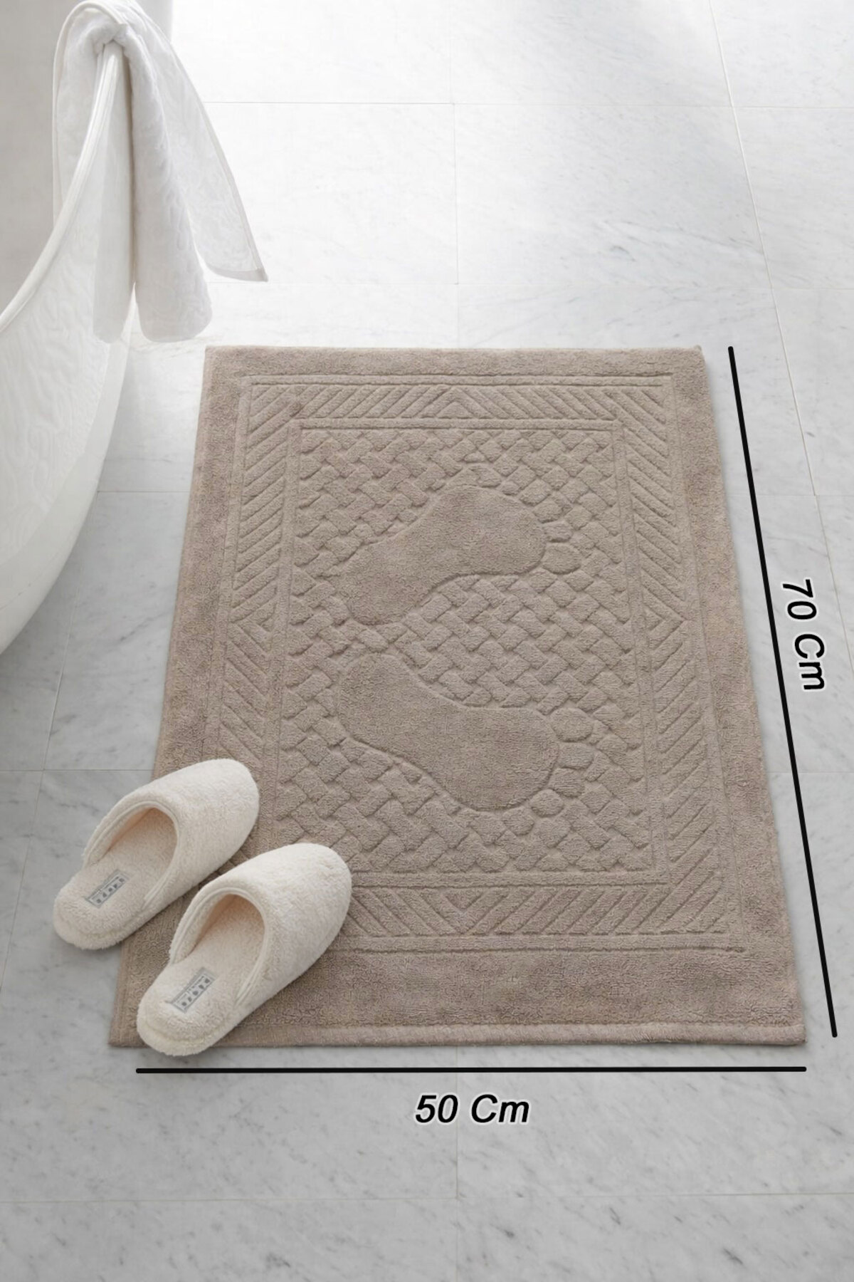 Vionel Home Pamuklu Ayak Havlusu | 3’lü Paket | Havlu Paspas Seti | Banyo Paspası | Otel Serisi | 50x70 cm - Görsel 2