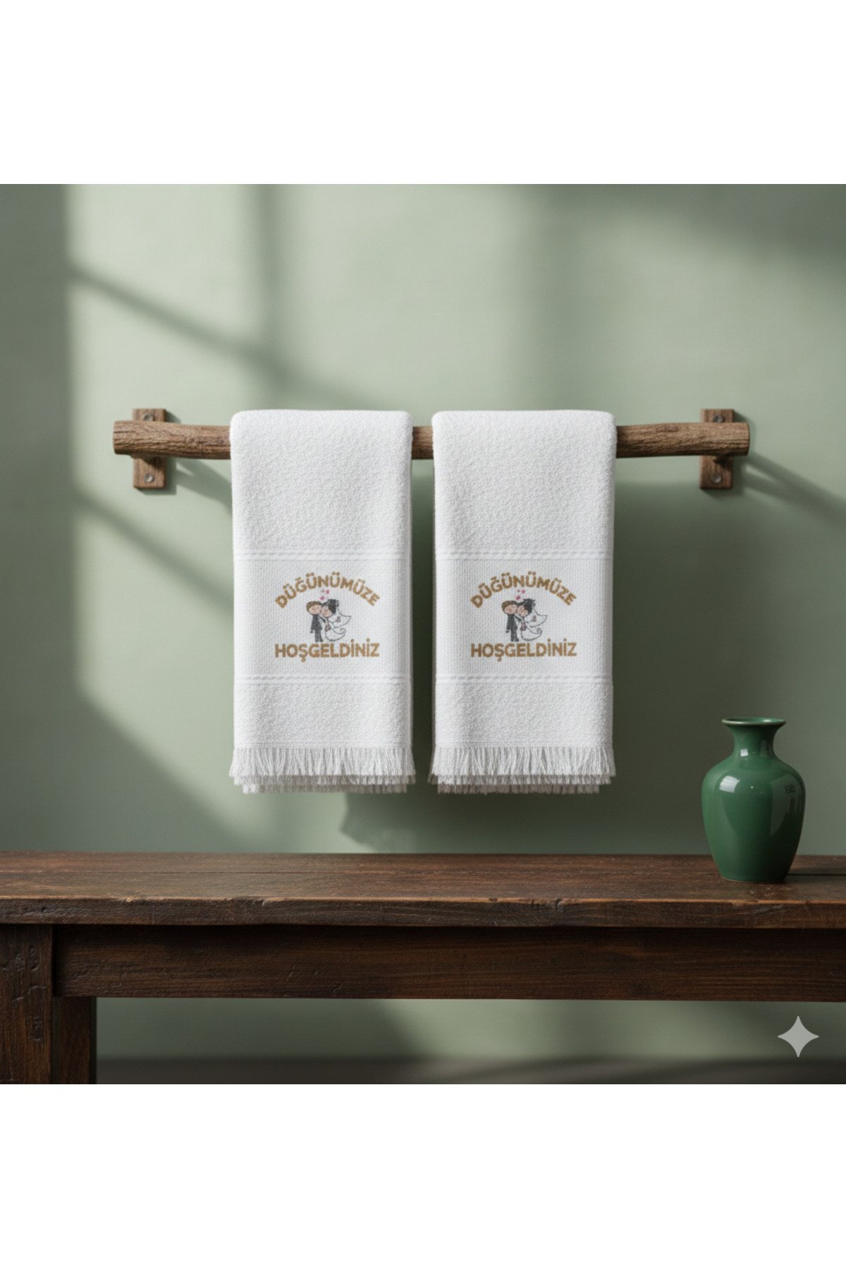 ÖZteks 12 ADET DÜĞÜNÜMÜZE HOŞGELDİNİZ HAVLUSU DÜĞÜNLÜK - DAVETİYELİK- DAĞITMALIK 40-70 CM BEZ HAVLU - Görsel 2