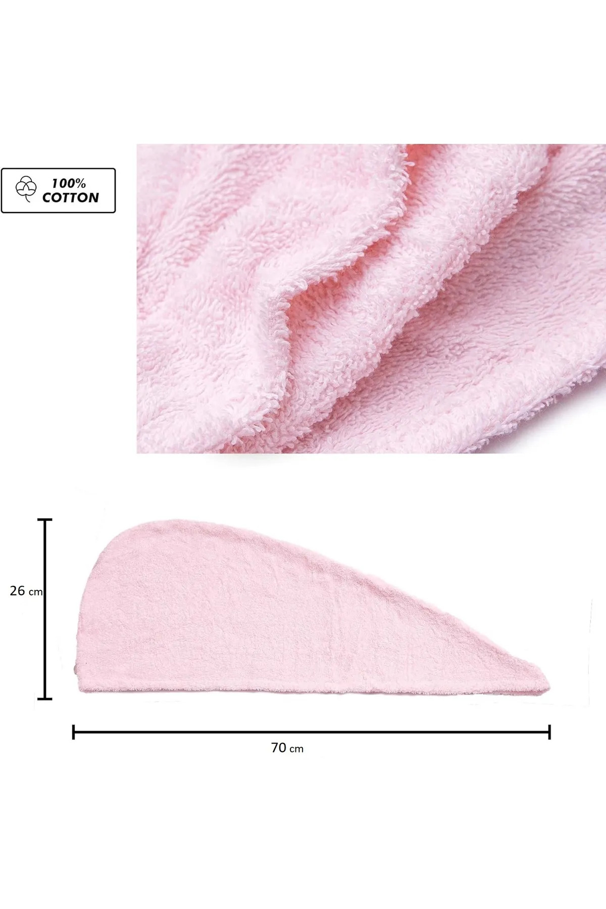 SB SizinBazar Beyaz Pamuklu Saç Kurulama Bonesi Baş Havlu Saç Bonesi- Pamuklu Saç Bonesi - Görsel 3