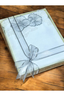 AYHANHOME Lüks Güpürlü Kutulu Kadife El Yüz Havlusu 50x90 Cm Hediyelik, Çeyizlik