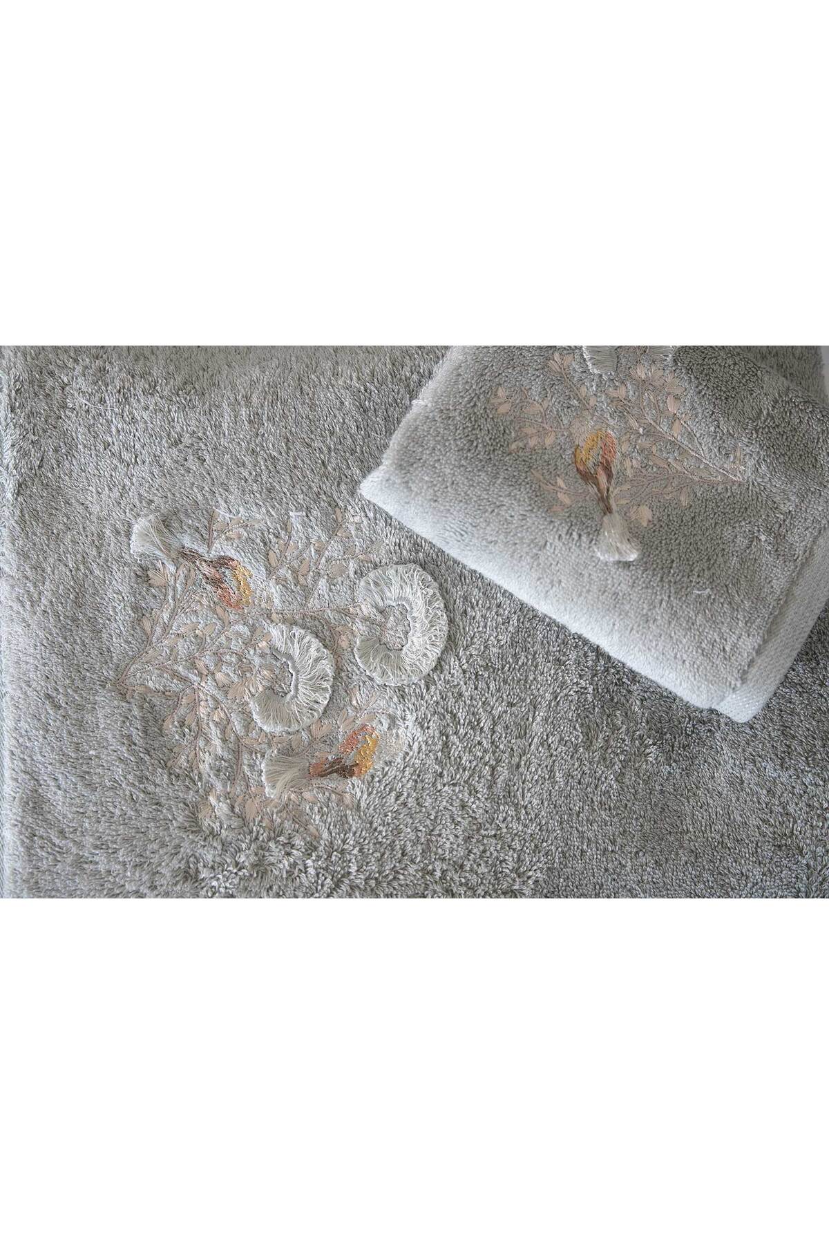 Home Sweet Home BOMONTİ HAVLU 90X150 KUŞ NAKIŞLI YEŞİL