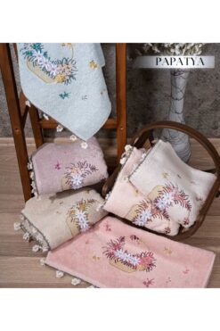 GONCA TEKSTİL El işi Dantelli Papatya 50x90 cm Yüz havlusu