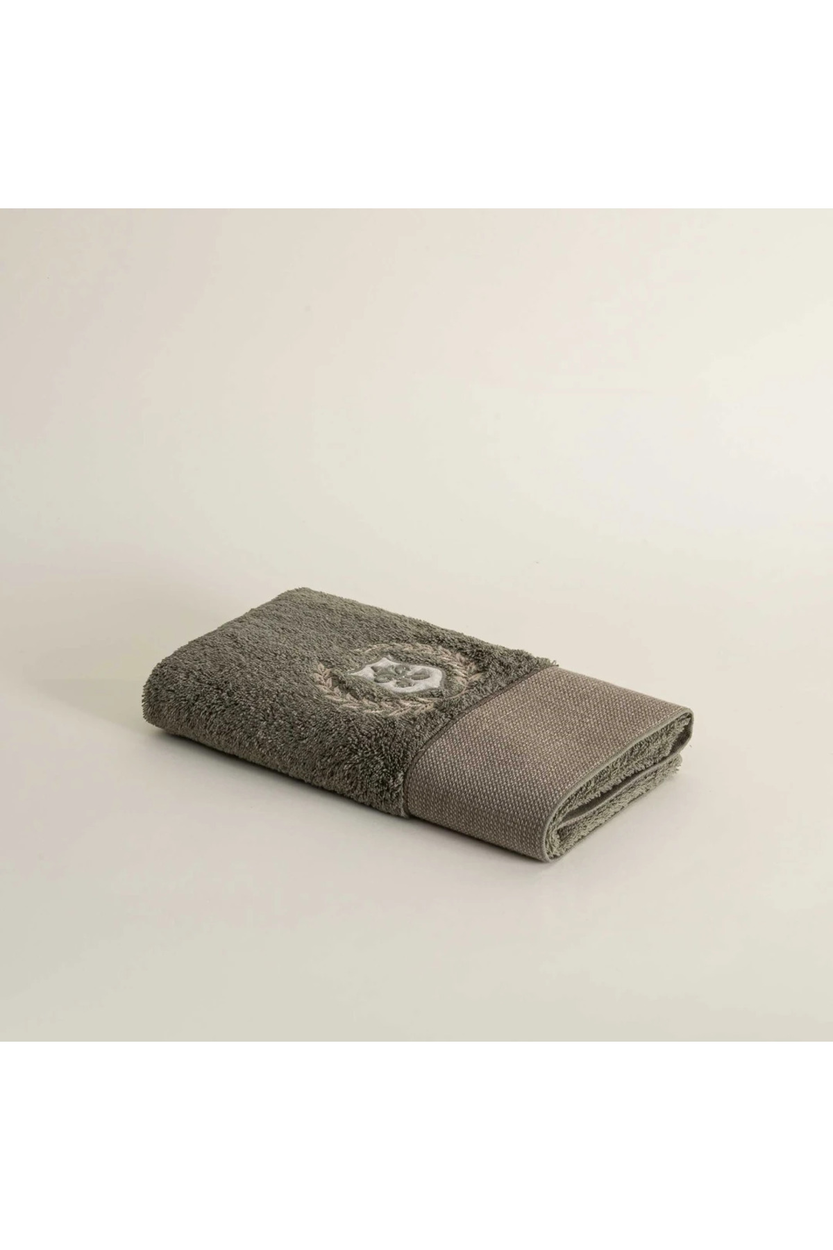 Ecocotton Masal El Yüz Havlusu %100 Organik Pamuk Nakışlı Yeşil 50x90 Cm