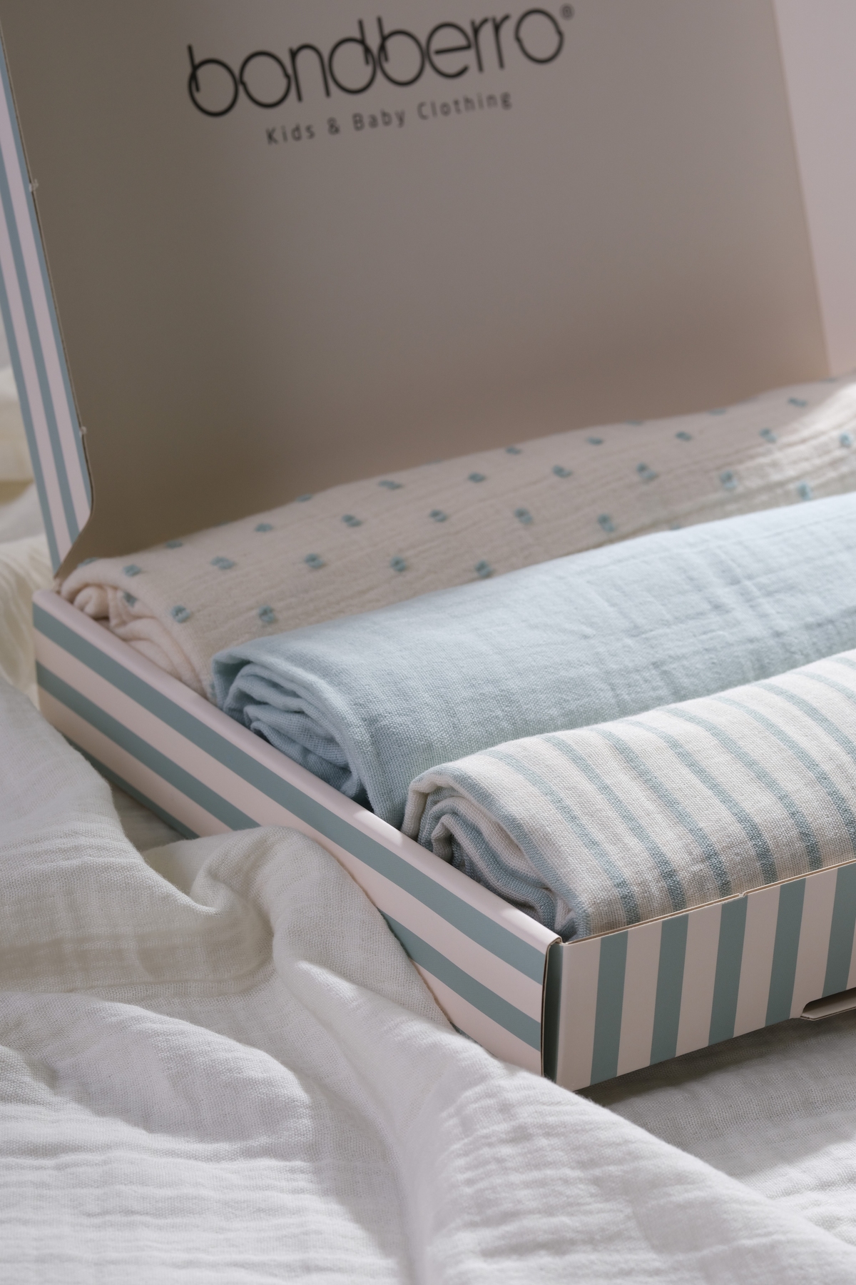 Bondberro Özel Kutulu 3 Adet 2 Katlı Müslin Örtü & Battaniye %100 Pamuklu Xl Boy 100 X 85 Cm ( Mint ) - Görsel 3
