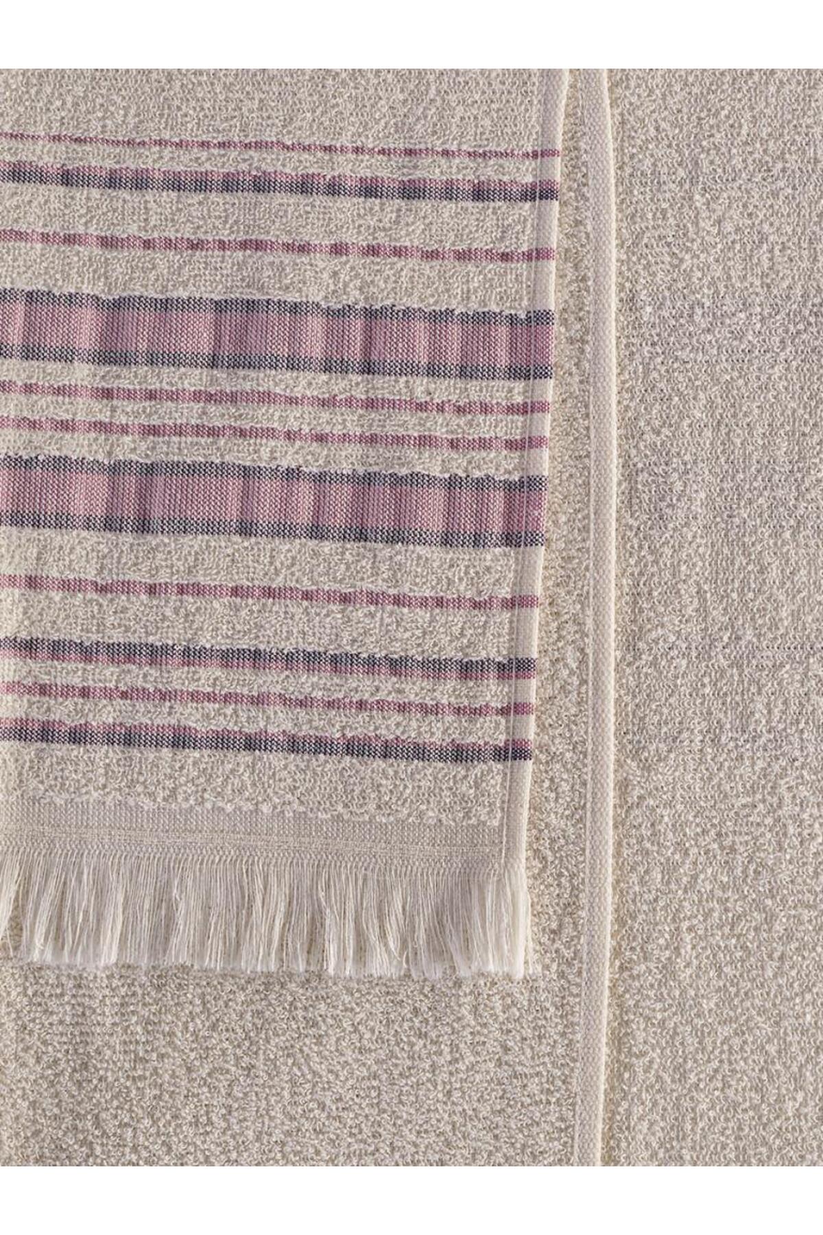 MODALİN Retro %100 Pamuk Banyo - Saç 2’li Havlu Takımı - 50x90, 70x140 - Görsel 3