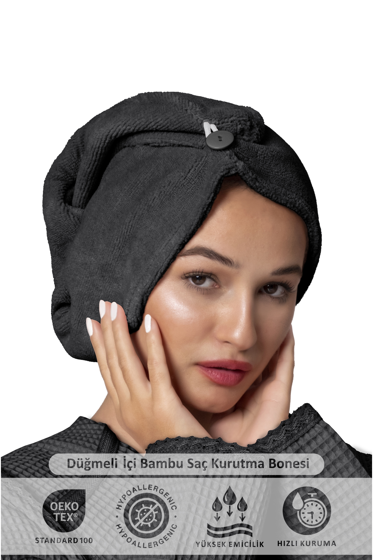 Ellia Soft Zarif Bone Hair Kalın Mikrofiber| Saç Kurutma Bonesi | Saç Havlusu | Saç Kurulama Havlusu - Görsel 2