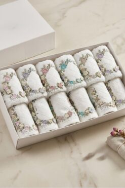 Fiesta Home Analı Kızlı Havlu Nakışlı Bambu 6'Lı 50X90 6'Lı 30X50