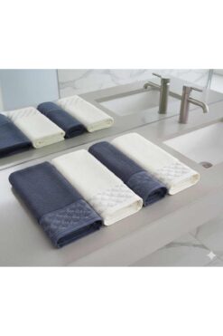 Özdilek Dıagonal Waffle Gri-bej Best Set (hamam Takımı)