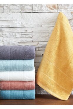 Dantela Kod-9080 50x90 Pamuklu Penye Havlu Seti(6'LI) - Karışık