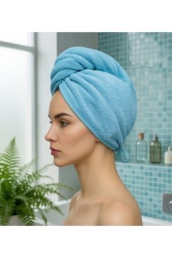 Lanugo Baby Clothes Düğmeli Lastikli Saç Havlusu Havlu Bone Saç Kurutma Bonesi Duş Bonesi