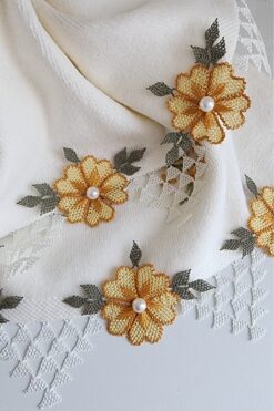 Canya El yapımı iğne oyalı havlu