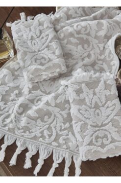 Dantela Kod-2000 30x50 Pamuklu Jakarlı Havlu Seti (3'LÜ)
