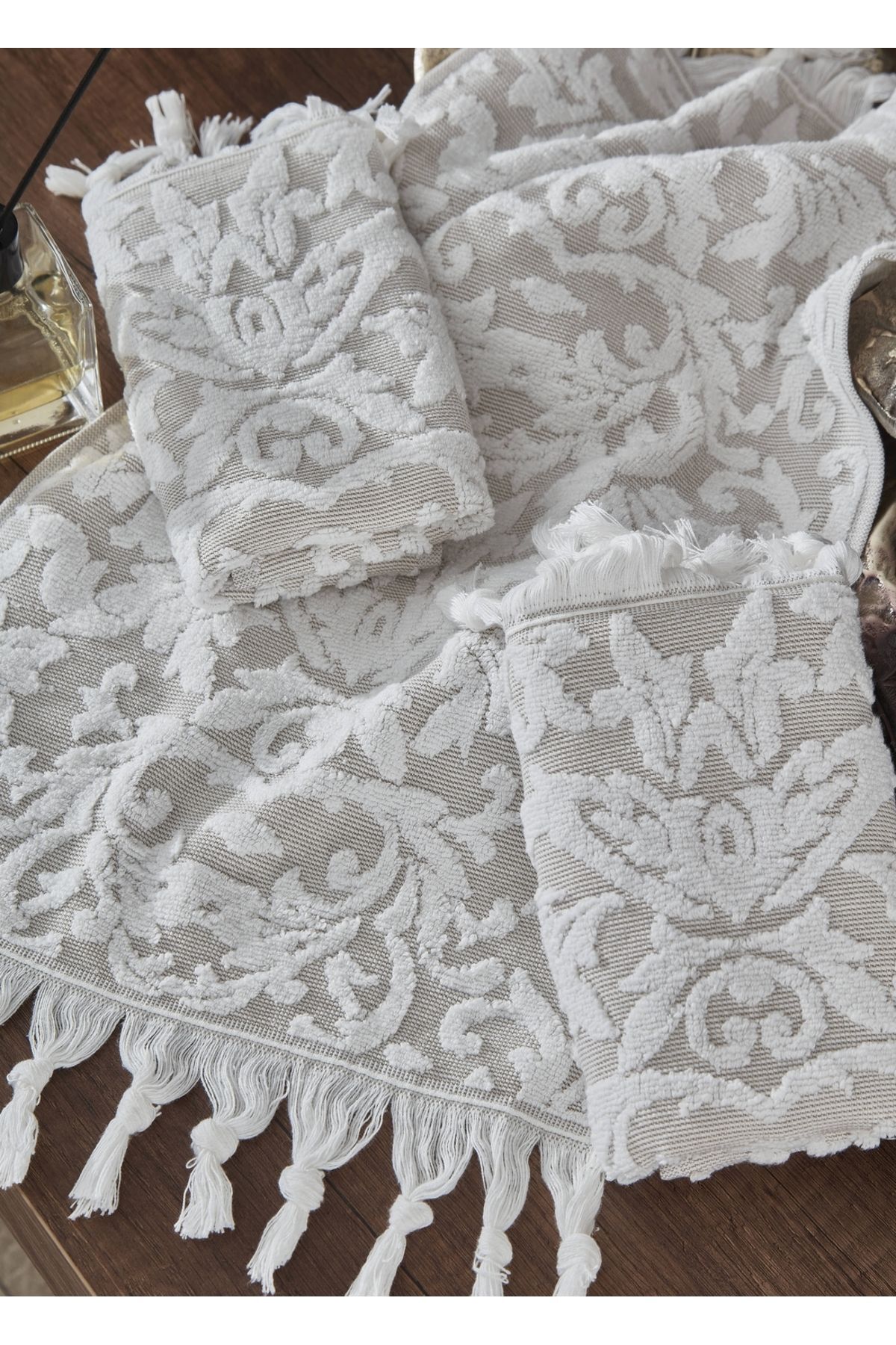 Dantela Kod-2000 30x50 Pamuklu Jakarlı Havlu Seti (3'LÜ) - Görsel 2