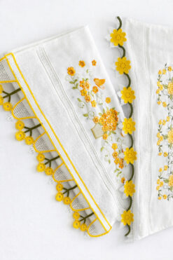 EL YAPIMI İki adet çeyizlik hediyelik dantelli havlu